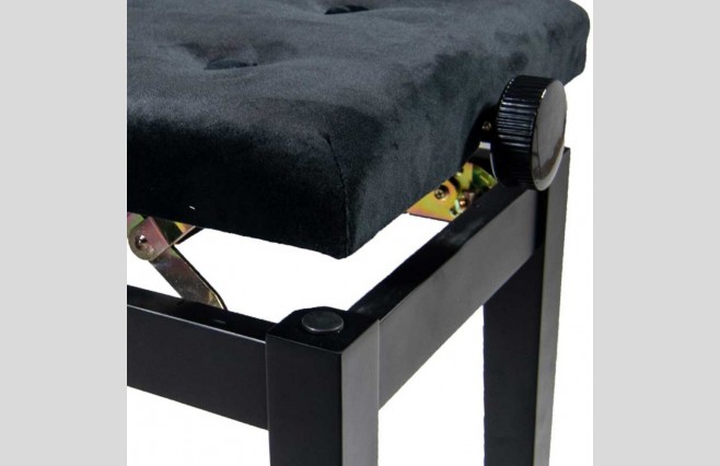 Koda DX15SB "Sonata" Satin Black Adjustable Height Piano Stool - Image 2